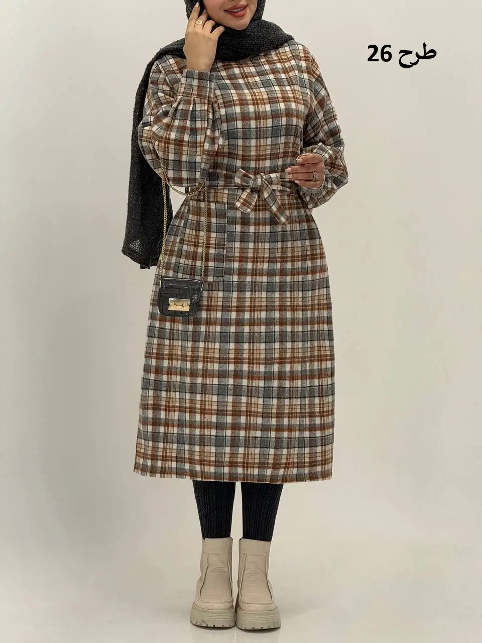 3593-کفتان چهارخونه پشمی